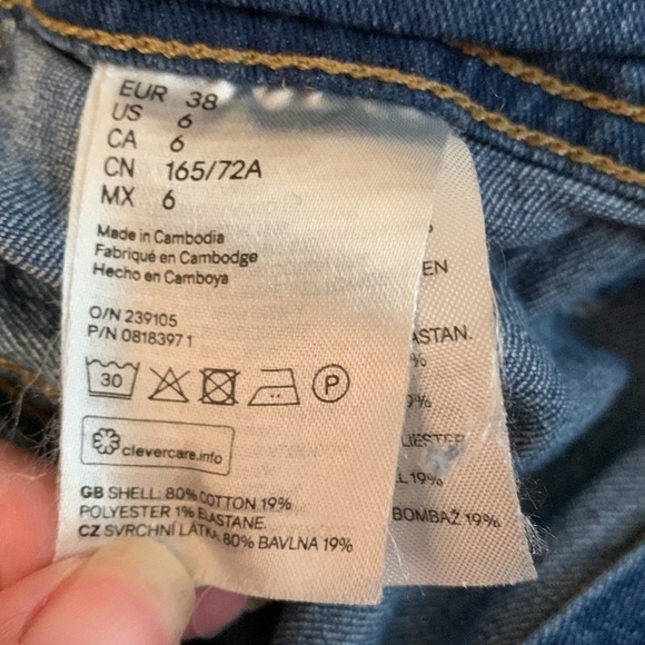 H&m Denim culottes High waist size 6 - Picture 5 of 6